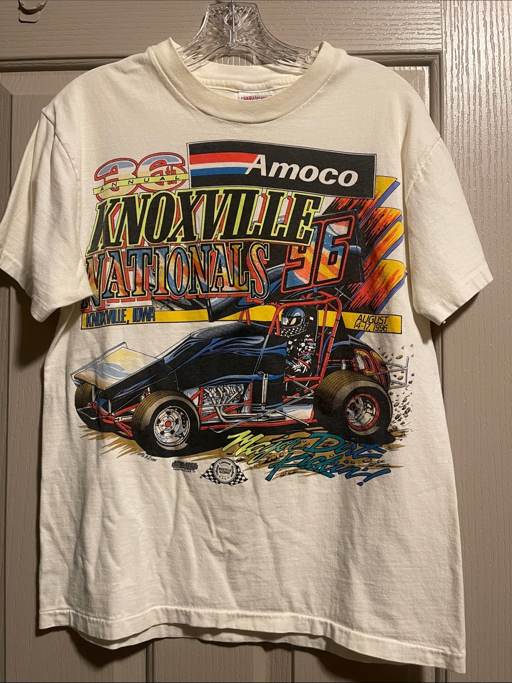 VTG 1996 Knoxville Nationals White Graphic Race Car Tee